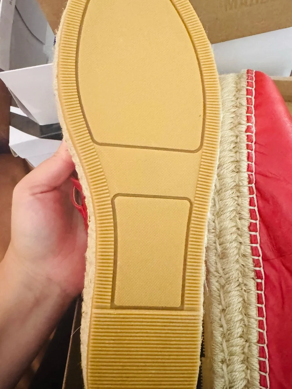 Red Women's Espadrille Mary Jane Flats